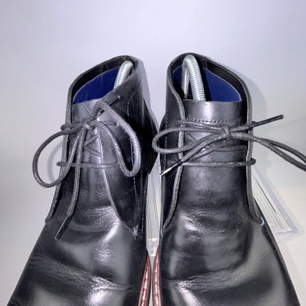 Ted Baker Crint Leather Chukka Boot Black Red Stitching Size EU45, US 12 - Picture 3 of 16